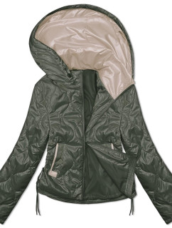 Dámska khaki bunda so šnúrkami na bokoch S'West (B8235-11)