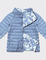 Dámska obojstranná bunda s 3/4 rukávmi Minority Light Blue/Flowers (M23-7010-50)