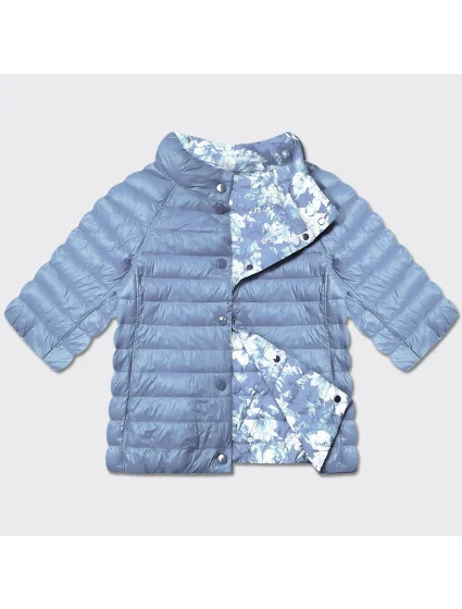 Dámska obojstranná bunda s 3/4 rukávmi Minority Light Blue/Flowers (M23-7010-50)