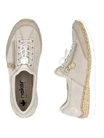 Dámske kožené slip-on topánky béžové Rieker N42F1-60