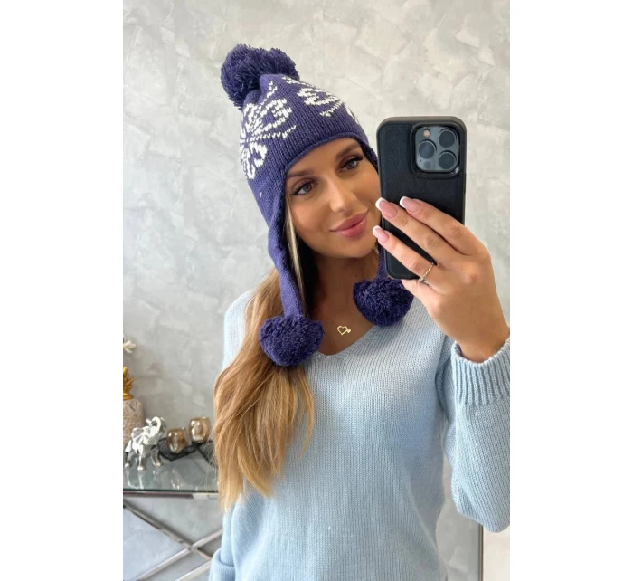 Dámská klapka na uši tmavě fialová model 20536189 - K-Fashion Dámská klapka na uši tmavě fialová model 20536189 - K-Fashion