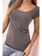 Dámska klasická bavlnená blúzka s krátkymi rukávmi modrá