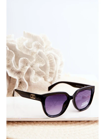 Dámské sluneční brýle s černými detaily a zlatými UV400