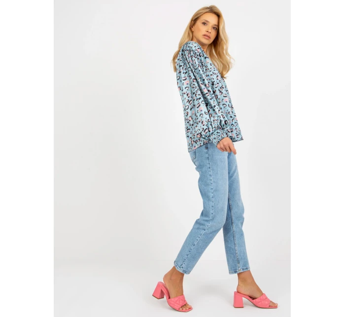 Dámska košeľa LK KS 509017 2.78 čierna a modrá - FPrice