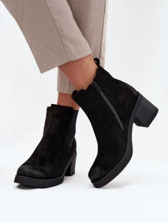 Dámske členkové topánky Zelia na stĺpci - čierne