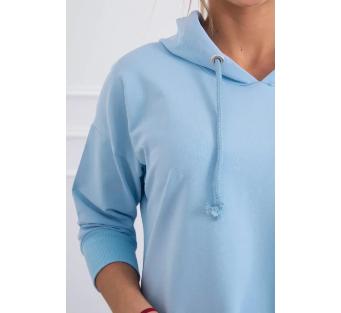 Šaty s kapucňou a dlhším chrbtom modré Šaty s kapucňou a dlhším chrbtom modré