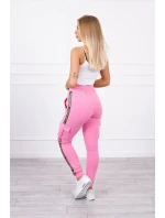 Kalhoty Cargo světle růžové