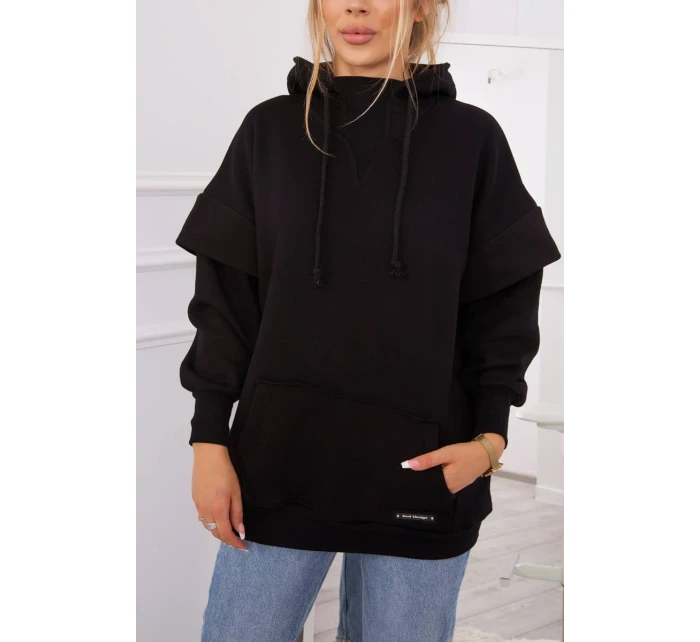 Zateplená mikina s model 18749382 zipem černá - K-Fashion