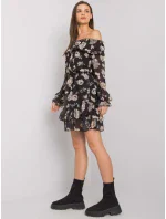 Šaty DHJ SK 15015.56P čierna a béžová