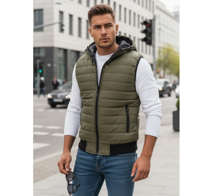 Pánská zelená vesta Dstreet model 21965589 - FashionStreet Pánská zelená vesta Dstreet model 21965589 - FashionStreet