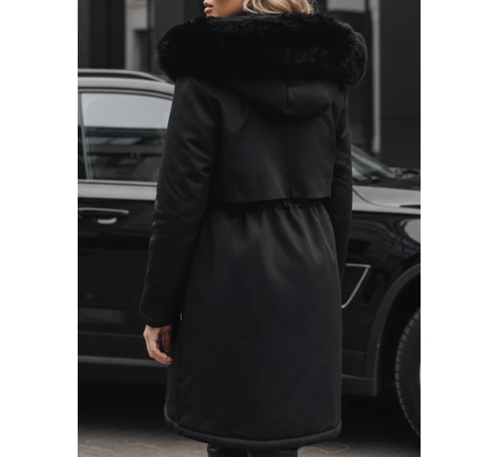 Dámská zimní bunda parka s kožešinou černá Dstreet model 21991646 - FashionStreet