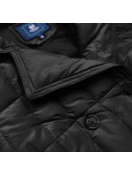 Klasický čierny dámsky prešívaný kabát (AG2-J83)