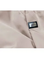 Béžová dámska bunda s ozdobnou lemovkou (B8139-51) Béžová dámska bunda s ozdobnou lemovkou (B8139-51)