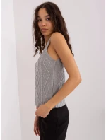 Dvojdielna súprava top + sveter sivá (8019)