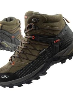 Rigel pánské trekové boty kožené model 21420829 nepromokavé kotníkové boty olivově zelené - CMP