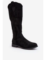 S.Barski HY66-132 Kozaki Damskie Ażurowe Czarne