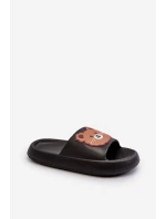 Dziecięce Lekkie Klapki Z Misiem Czarne Lindeheta Dziecięce Lekkie Klapki Z Misiem Czarne Lindeheta