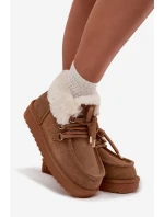 Dámské sněhule z přírodní semiš model 21714062 Camel - D.Franklin