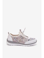 Dámské vzorované kožené polobotky D&A GR61-5990 bílé