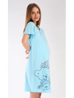 Dámska nočná košeľa materská Méďa s kvetinou