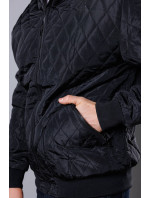 Čierna pánska prešívaná bunda so sťahovacími lemami (58M13083-392)