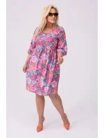 Ružové a zelené dámske letné kvetinové šaty (8276) Ružové a zelené dámske letné kvetinové šaty (8276)