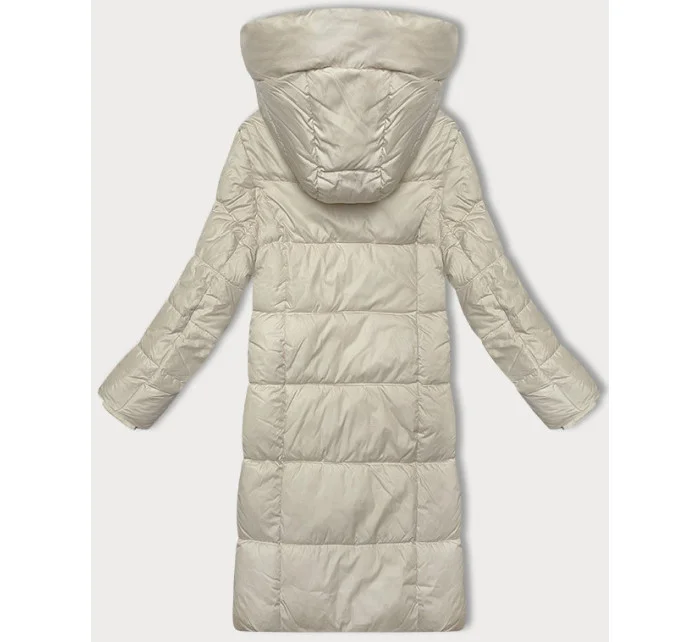 Dámska zimná bunda v ecru farbe s kapucňou Glakate (LU-24246#) Dámska zimná bunda v ecru farbe s kapucňou Glakate (LU-24246#)