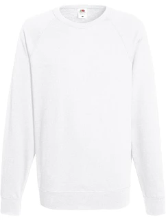 Fruit of the Loom Lightweight Raglan Sweat Pánska mikina s raglánovými rukávmi 16.2138 biela