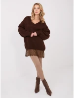 Sweter IN SW model 21782403 ciemny brązowy - FPrice