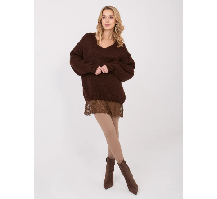 Sweter IN SW model 21782403 ciemny brązowy - FPrice