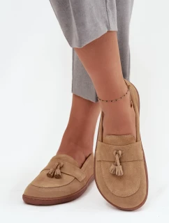 Kožené semišové barefoot mokasíny Zazoo - béžové