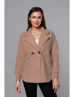 Krátký béžový přehoz přes oblečení typu alpaka model 18059125 - MADE IN ITALY