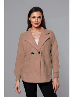 Krátky béžový prehoz cez oblečenie typu alpaka (CJ65)