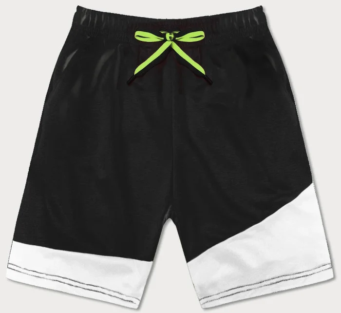 Čierne dvojfarebné pánske kraťasy (8K930-3)