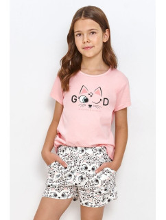 Dievčenské pyžamo pre staršie Lexi ružové s mačkou