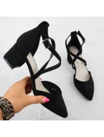 Dámské černé sandály na jehlovém podpatku Sergio model 21905051 - LEONE