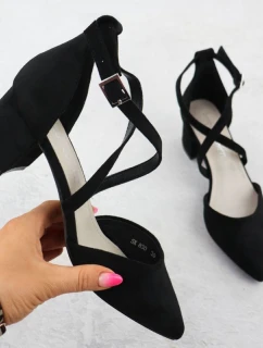 Dámske čierne sandále na podpätku Sergio Leone SK-830