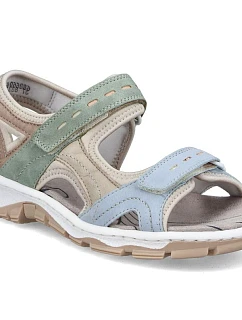 Pohodlné dámske farebné športové sandále so suchým zipsom Rieker 68866-94
