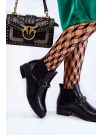 Kožené dámské ploché boty černé model 21601229 - VINCEZA