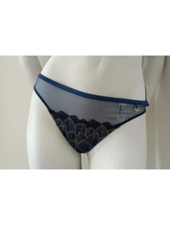 Dámske tangá 90601 Petrol Blue with Gold - Selmark