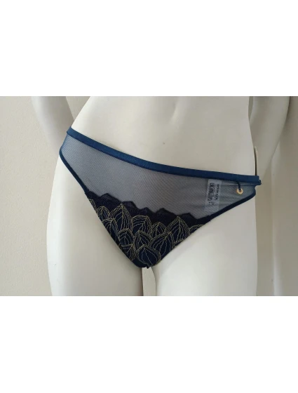 Dámské tanga  modré se zlatou  model 21055754 - Selmark