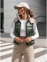 Dámská prošívaná vesta zelená Dstreet model 21969997 - FashionStreet Dámská prošívaná vesta zelená Dstreet model 21969997 - FashionStreet