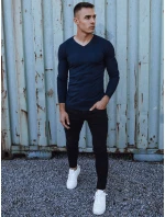 Pánský hladký tmavě modrý svetr s výstřihem Dstreet model 21979992 - FashionStreet Pánský hladký tmavě modrý svetr s výstřihem Dstreet model 21979992 - FashionStreet