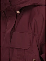 Dámska prechodná bunda s kapucňou, vínová, FashionStreet TY5964