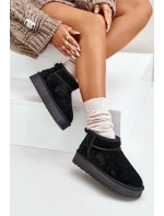 Dámské semišové sněhule na platformě černé model 21670434 - Boto