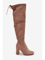 Kozaki Damskie Na Słupku Beżowe Xamarin