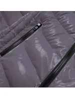 BŁYSZCZĄCA KURTKA DAMSKA Z  SZARA model 21243067 - SPEED.A