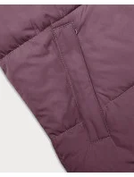 Dámska krátka vesta s kapucňou j.style purple-black (16M9112-53)