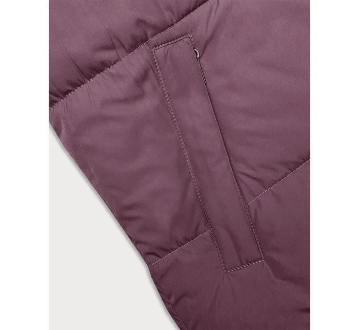 Dámska krátka vesta s kapucňou j.style purple-black (16M9112-53)