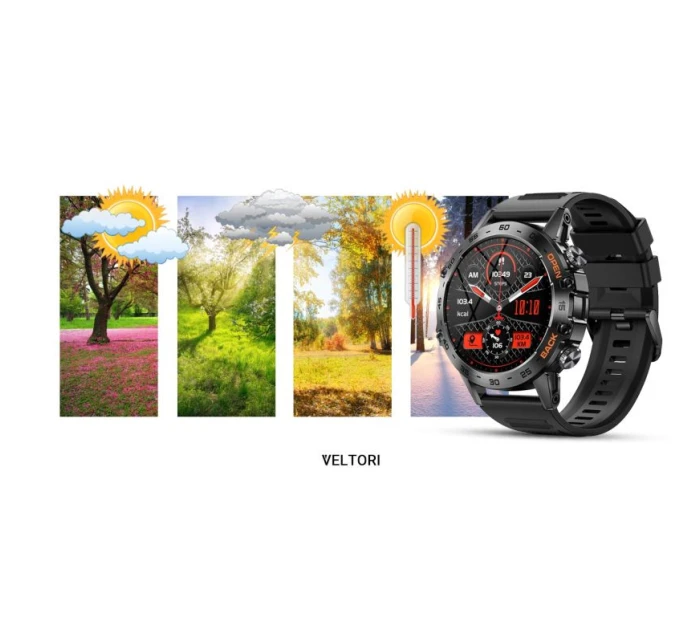 VELTORI VT120-1 Smartwatch Čierny silikónový remienok